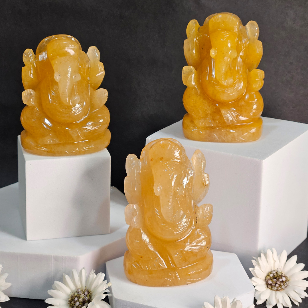 Yellow Aventurine Ganesha Idol / Murti