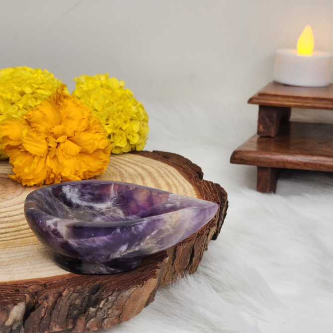Amethyst Crystal Diya